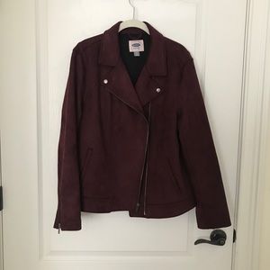 Maroon moto jacket